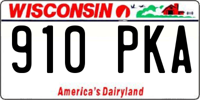 WI license plate 910PKA