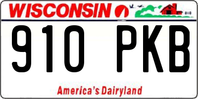 WI license plate 910PKB