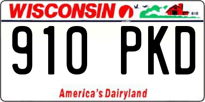 WI license plate 910PKD