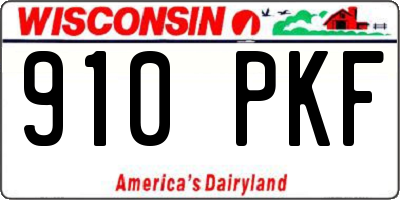 WI license plate 910PKF