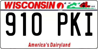 WI license plate 910PKI