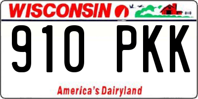 WI license plate 910PKK