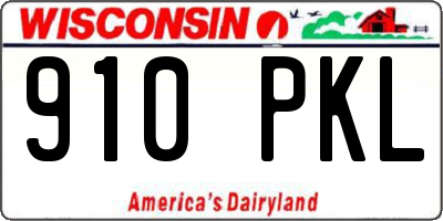 WI license plate 910PKL
