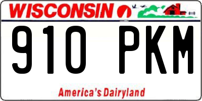 WI license plate 910PKM
