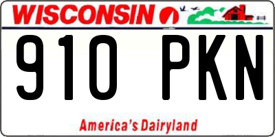 WI license plate 910PKN