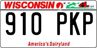 WI license plate 910PKP