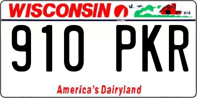 WI license plate 910PKR