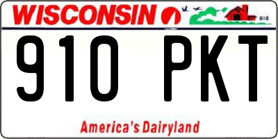 WI license plate 910PKT