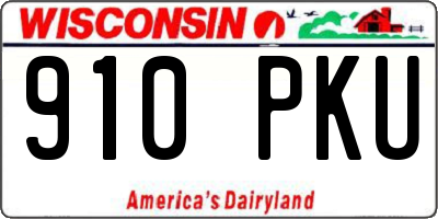 WI license plate 910PKU