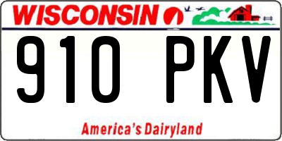 WI license plate 910PKV