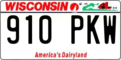 WI license plate 910PKW