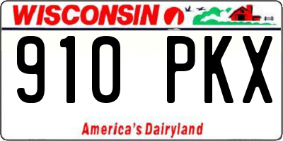 WI license plate 910PKX