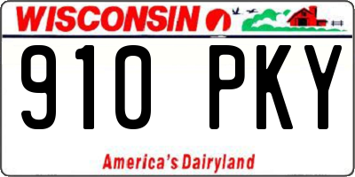 WI license plate 910PKY