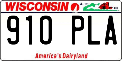 WI license plate 910PLA