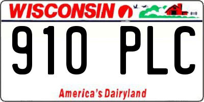 WI license plate 910PLC