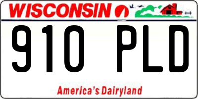 WI license plate 910PLD