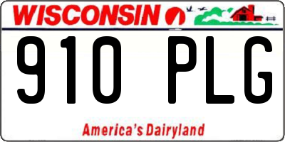 WI license plate 910PLG