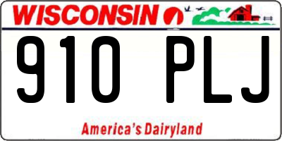 WI license plate 910PLJ