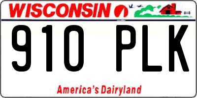 WI license plate 910PLK