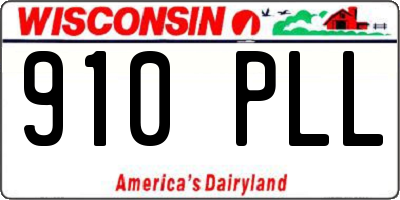 WI license plate 910PLL
