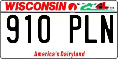 WI license plate 910PLN