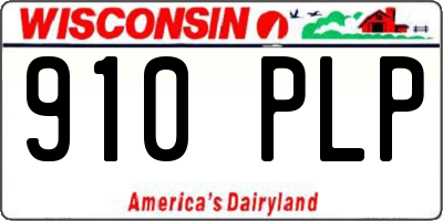 WI license plate 910PLP