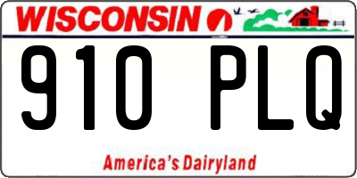 WI license plate 910PLQ