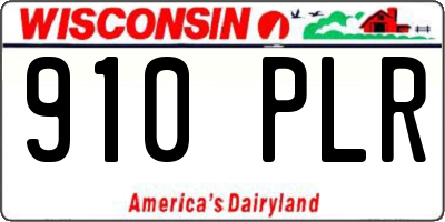 WI license plate 910PLR