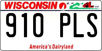 WI license plate 910PLS