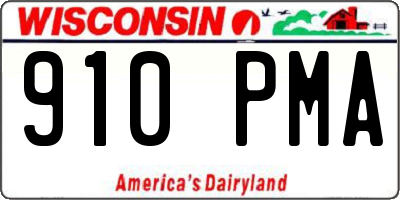 WI license plate 910PMA