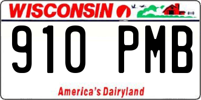 WI license plate 910PMB