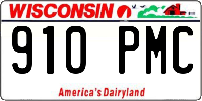 WI license plate 910PMC