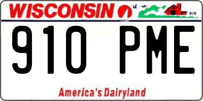 WI license plate 910PME