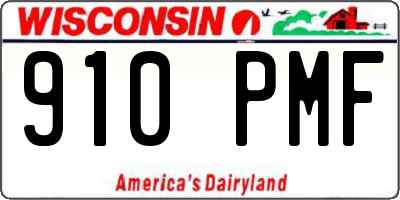 WI license plate 910PMF