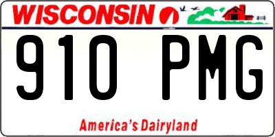 WI license plate 910PMG