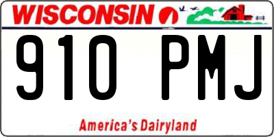 WI license plate 910PMJ