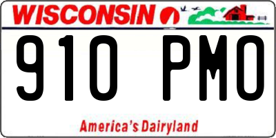 WI license plate 910PMO