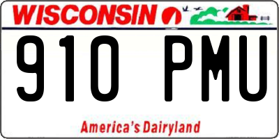 WI license plate 910PMU