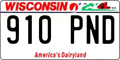 WI license plate 910PND