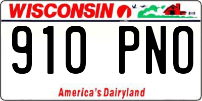 WI license plate 910PNO