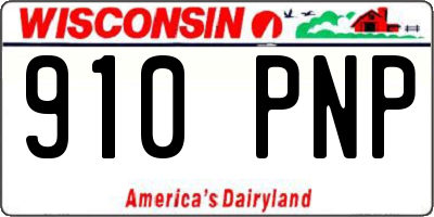 WI license plate 910PNP