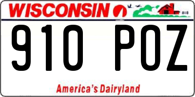 WI license plate 910POZ