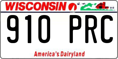 WI license plate 910PRC