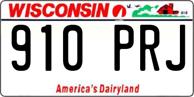 WI license plate 910PRJ