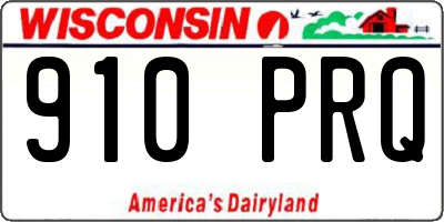 WI license plate 910PRQ
