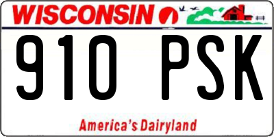 WI license plate 910PSK