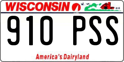 WI license plate 910PSS