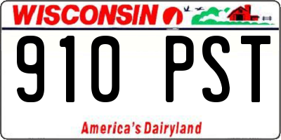WI license plate 910PST