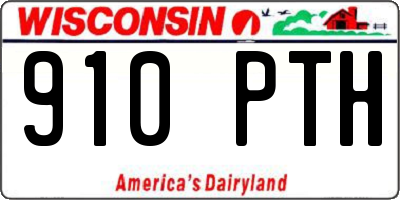 WI license plate 910PTH