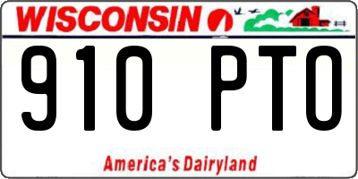 WI license plate 910PTO